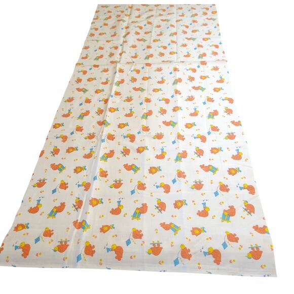 Cotton Fabric Orange Cartoon Turtles Playing Music Flying Kites 16" x 44" - Picture 11 of 12